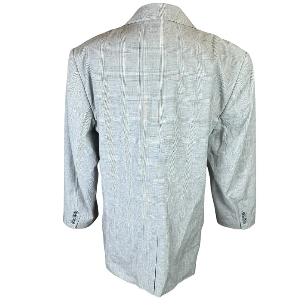 Robert Graham Gray Microstripe 100% Cotton Signature Lining Blazer Size 48